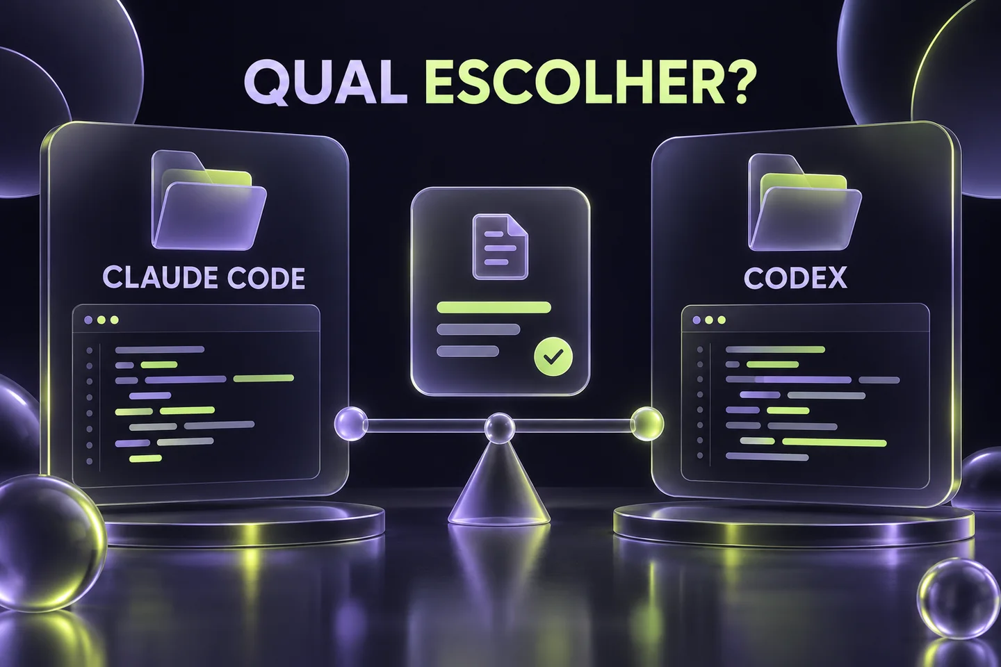 Ilustração gerada por IA: Claude Code e Codex são avaliados a partir da mesma tarefa.